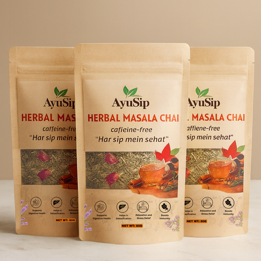 Herbal Masala Chai (3-Pack) – Premium 80g Caffeine-Free Ayurvedic Blend